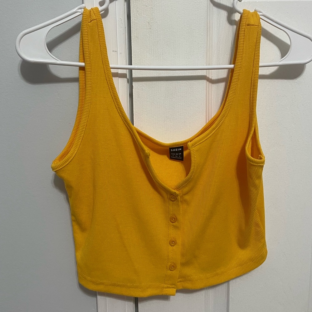 Yellow Cropped Tank top